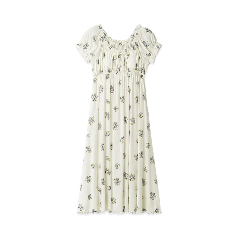 GELATO PIQUE Flower Pattern Cup-In Dress "Blue"