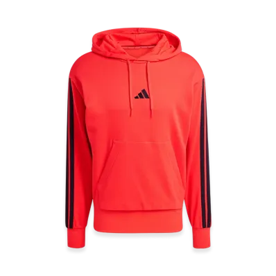 adidas Essentials Three Stripes French Terry Hoodie "Pure Ruby/Black"