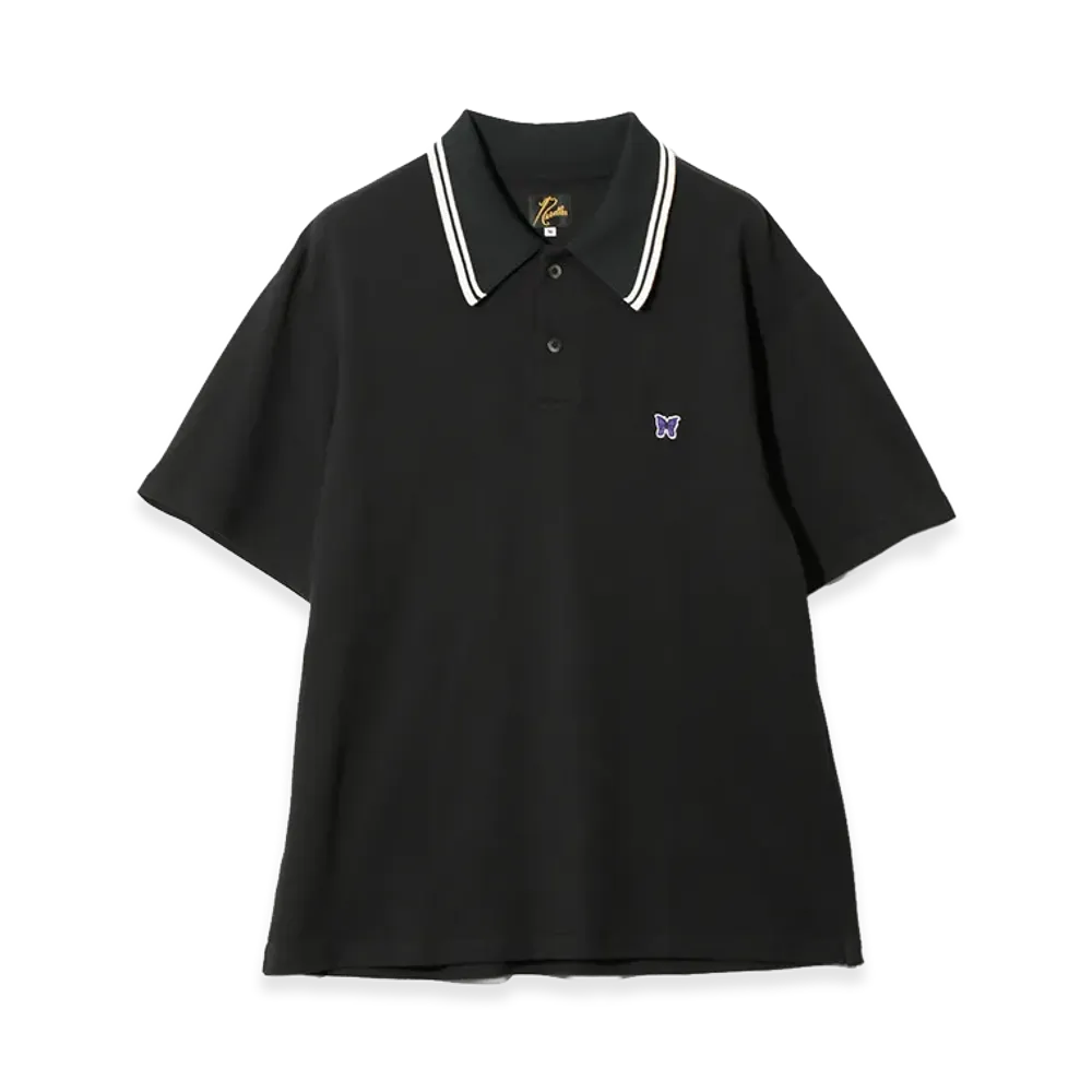 NEEDLES Regular Collar Polo - Cotton Pique "Black"