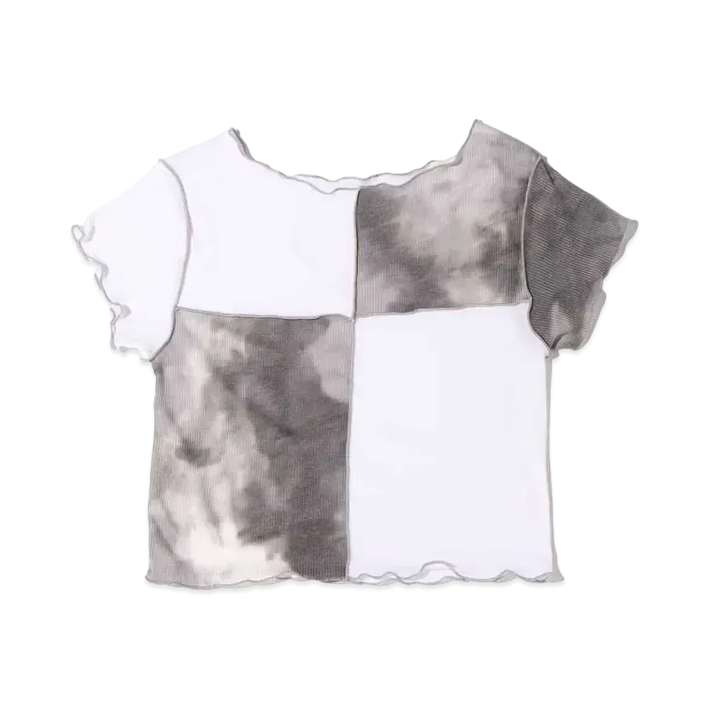 atmos pink Tie-Dye High-Shoku Mellow Tops "White"