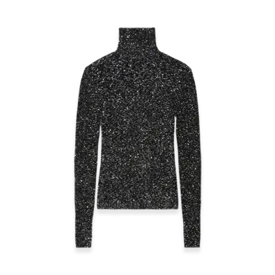 BALENCIAGA Women's Paillettes Top "Black Silver"