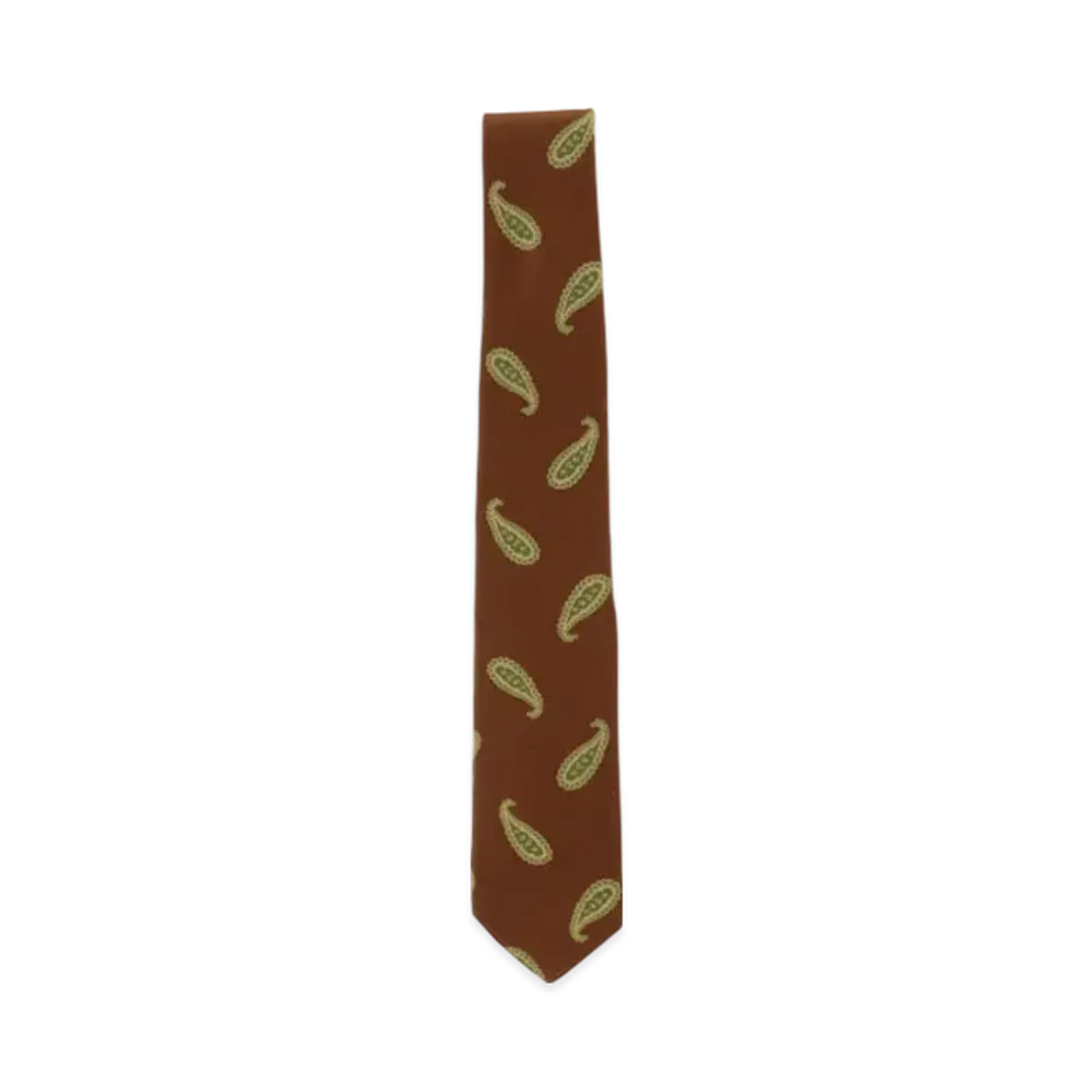 BEAMS Silk Tie Paisley Print "Brown"