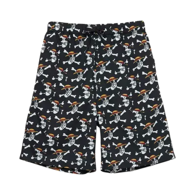 graniph x ONE PIECE Skull Mark Big Silhouette Short Pants "Black"