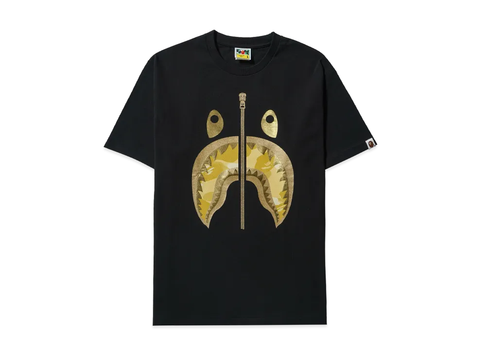 A BATHING APE Color Camo Shark Tee (SS24) "Black/Yellow"