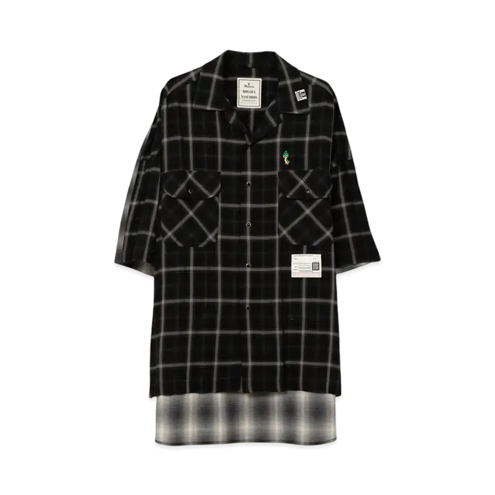 Maison MIHARA YASUHIRO 2 Shirts Combined Short Sleeve Shirt "Black"