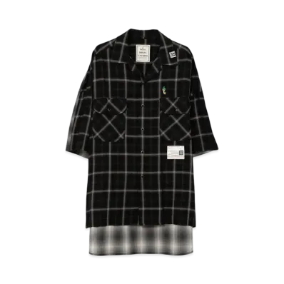 Maison MIHARA YASUHIRO 2 Shirts Combined Short Sleeve Shirt "Black"