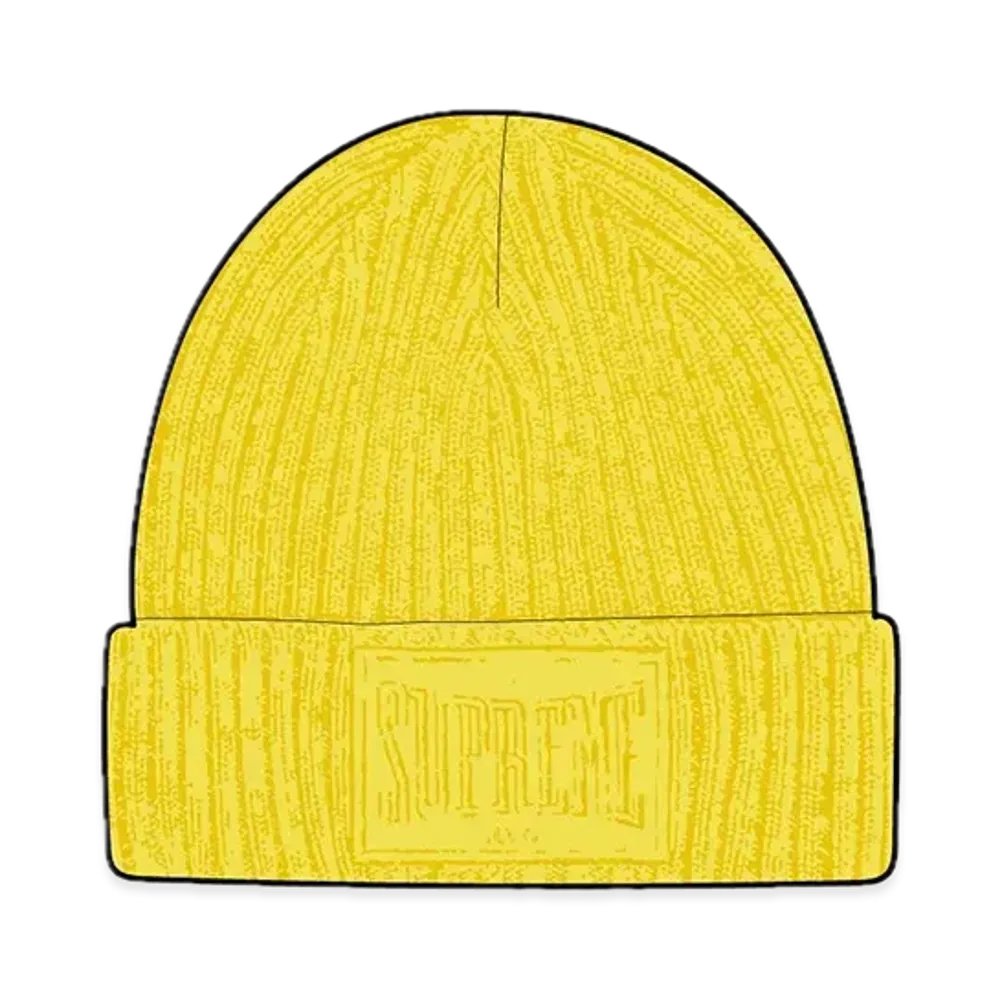 Supreme Overdyed Patch Beanie "Yellow"