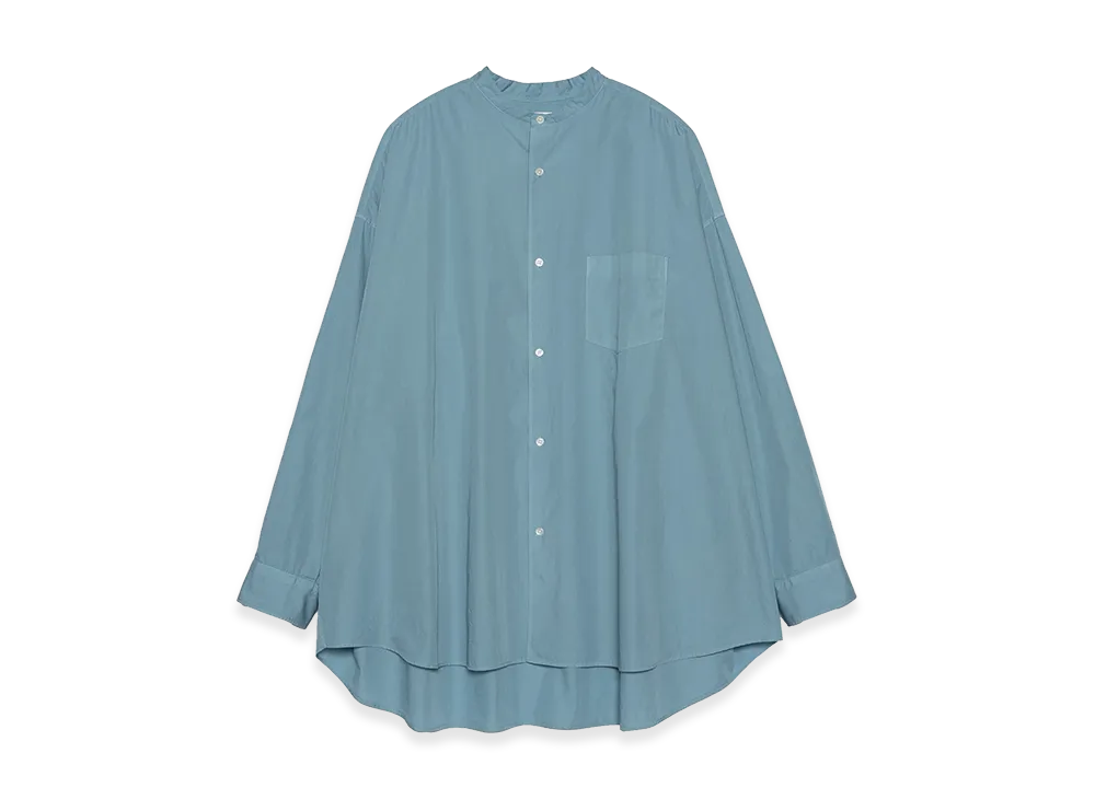 Graphpaper minus Botanical Dyed Broad L/S Oversized Band Collar Shirt "Sax"