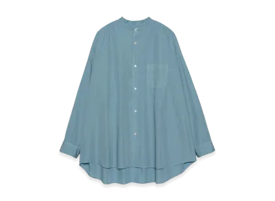 Graphpaper minus Botanical Dyed Broad L/S Oversized Band Collar Shirt "Sax"
