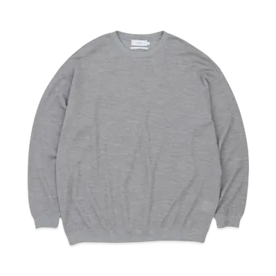 Graphpaper Wool Honeycomb Crew Neck Thermal "Grey"