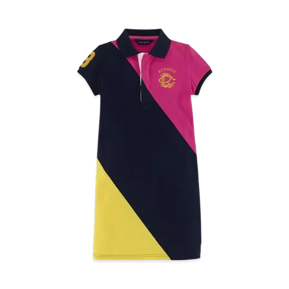 Polo Ralph Lauren Kids Color-Blocked Polo Dress "Pink/Black"