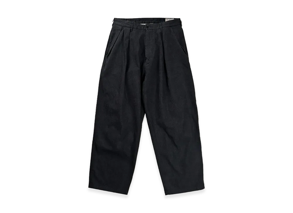 GDC x FULLCOUNT Big Denim Tuck Trousers "Black"