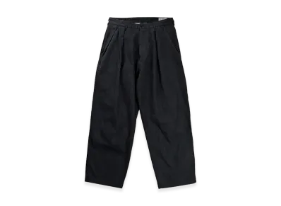 GDC x FULLCOUNT Big Denim Tuck Trousers "Black"