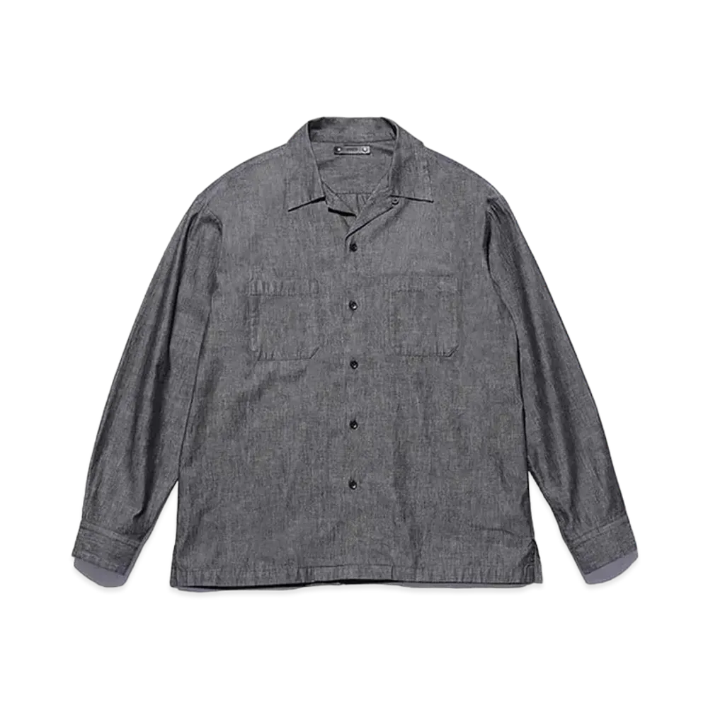 MINEDENIM 506 Chambray Open Collar L/S SH "Grey"