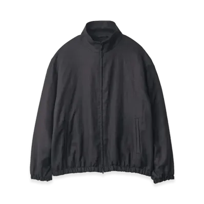ssstein Light Linen Shirred Light Zip Jacket "Black"