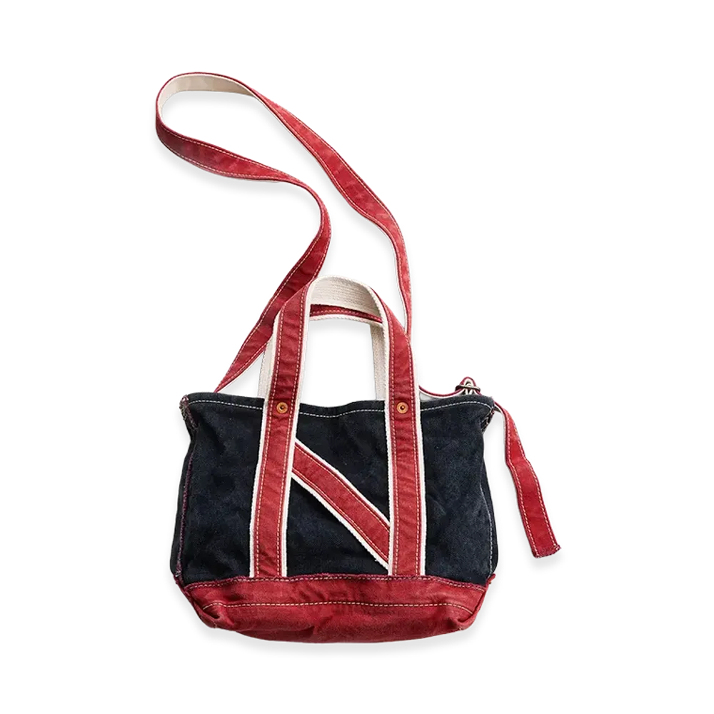 NICENESS M.Lesh NN Aged Effect Shoulder Tote Bag - Mini "Black/Red"