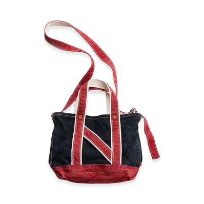 NICENESS M.Lesh NN Aged Effect Shoulder Tote Bag - Mini "Black/Red"