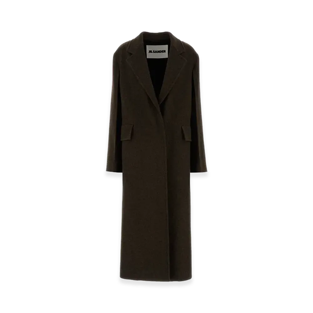 Jil Sander Women's Wool Coat "Melange Brown"