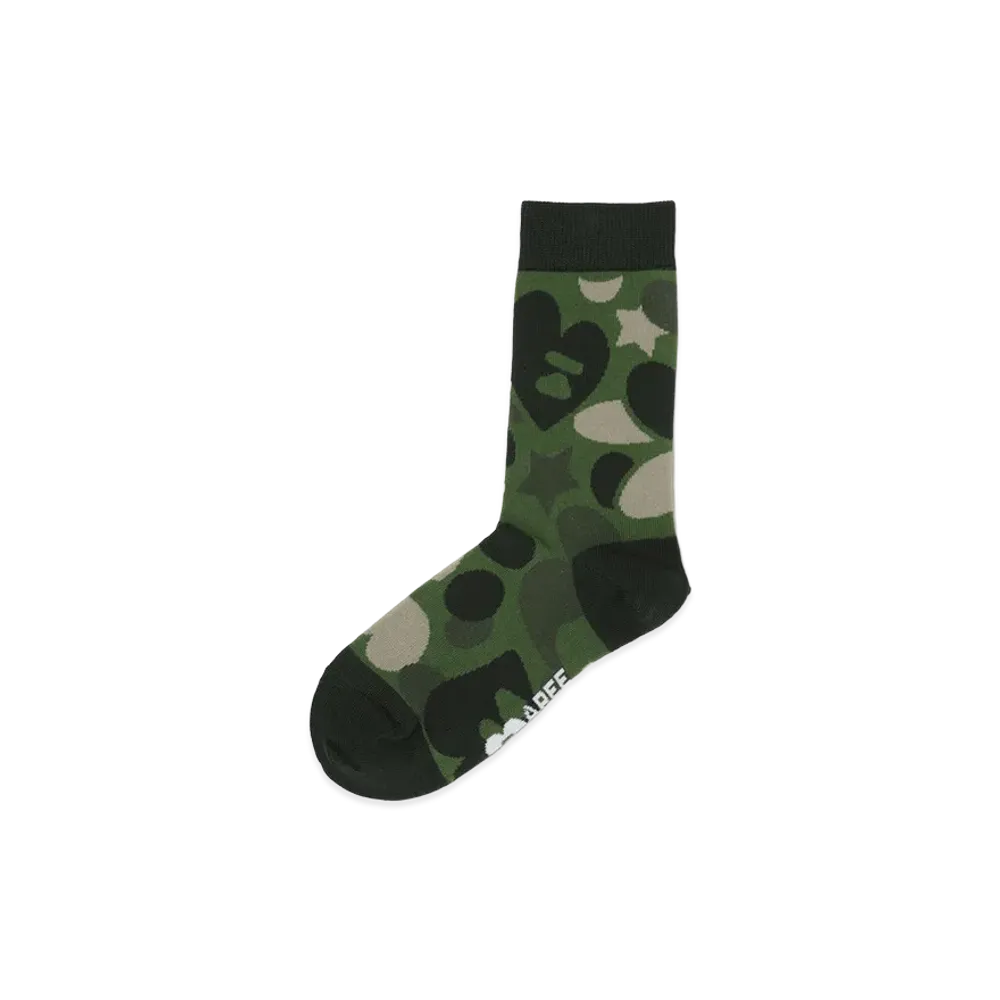 A BATHING APE Women's Camo Socks #1 "Green"