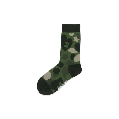 A BATHING APE Women's Camo Socks #1 "Green"