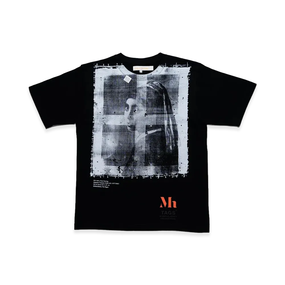 COMME des GARCONS Osaka x Mauritshuis x Tags Wkgpty Productions X-Ray Girl With a Pearl Earring Print SP Tee "Black"
