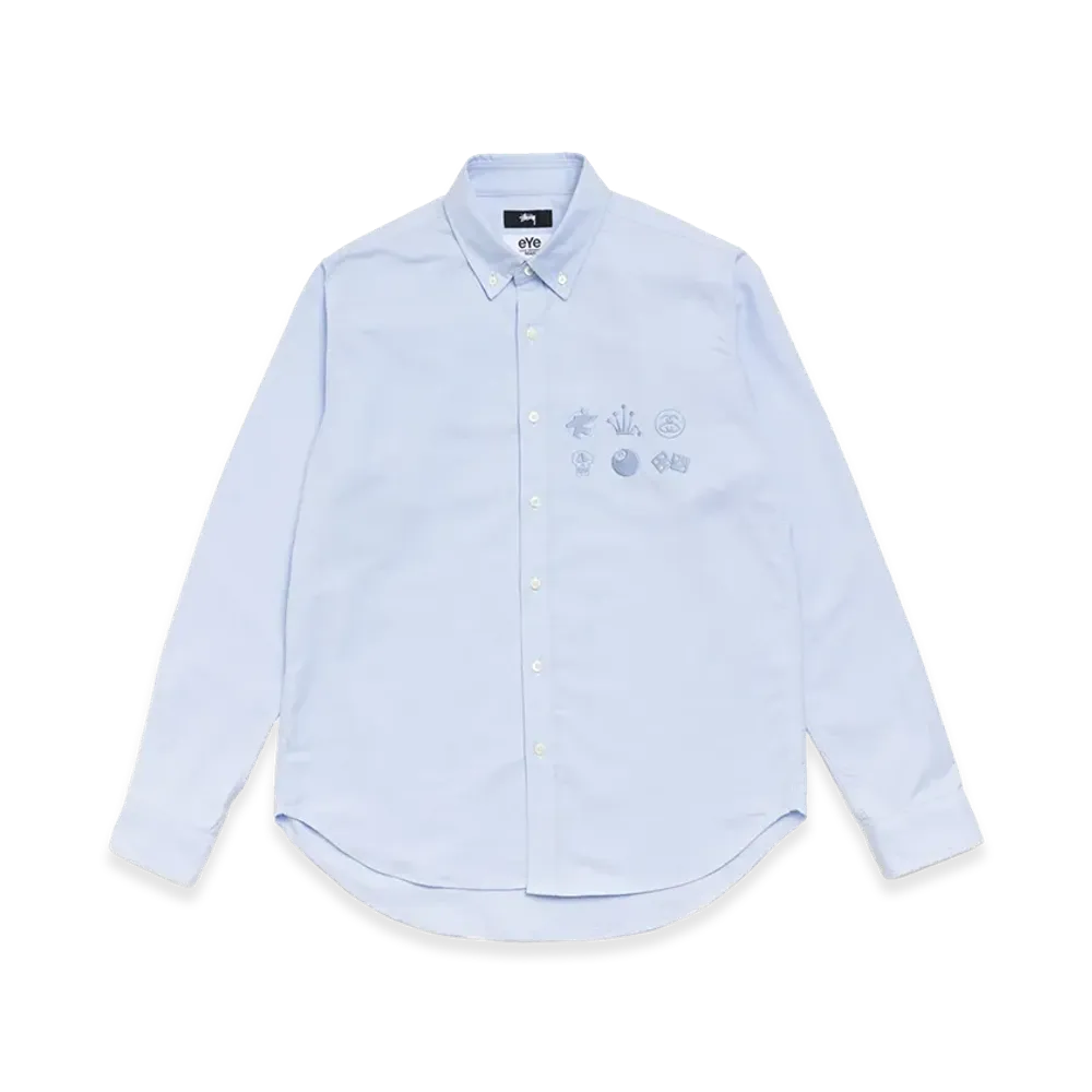 eYe JUNYA WATANABE MAN x Stussy W-Name Oxford BD Shirt "Saxe Blue"