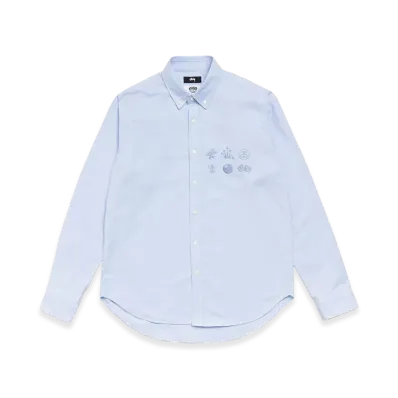eYe JUNYA WATANABE MAN x Stussy W-Name Oxford BD Shirt "Saxe Blue"