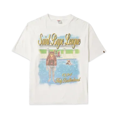 SAINT Mxxxxxx x A BATHING APE Bape SS T-Shirt/Pool "White"