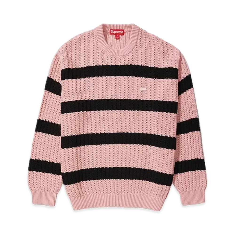 Supreme Loose Gauge Stripe Small Box Sweater "Pink"