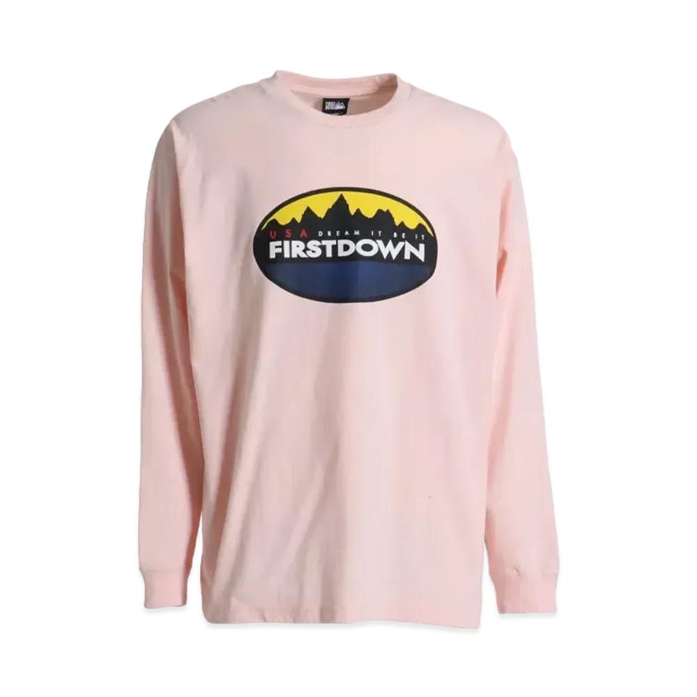 FIRST DOWN CIRCLE LOGO L/S T "Light Pink"