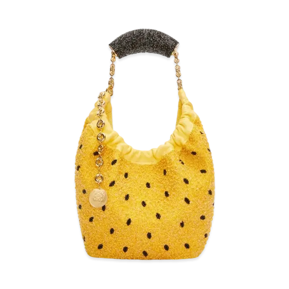 LOEWE Mini Squeeze Bag In Beaded Leather "Yellow"