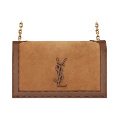 Saint Laurent Book Bag Canvas Shoulder Bag "Brown"
