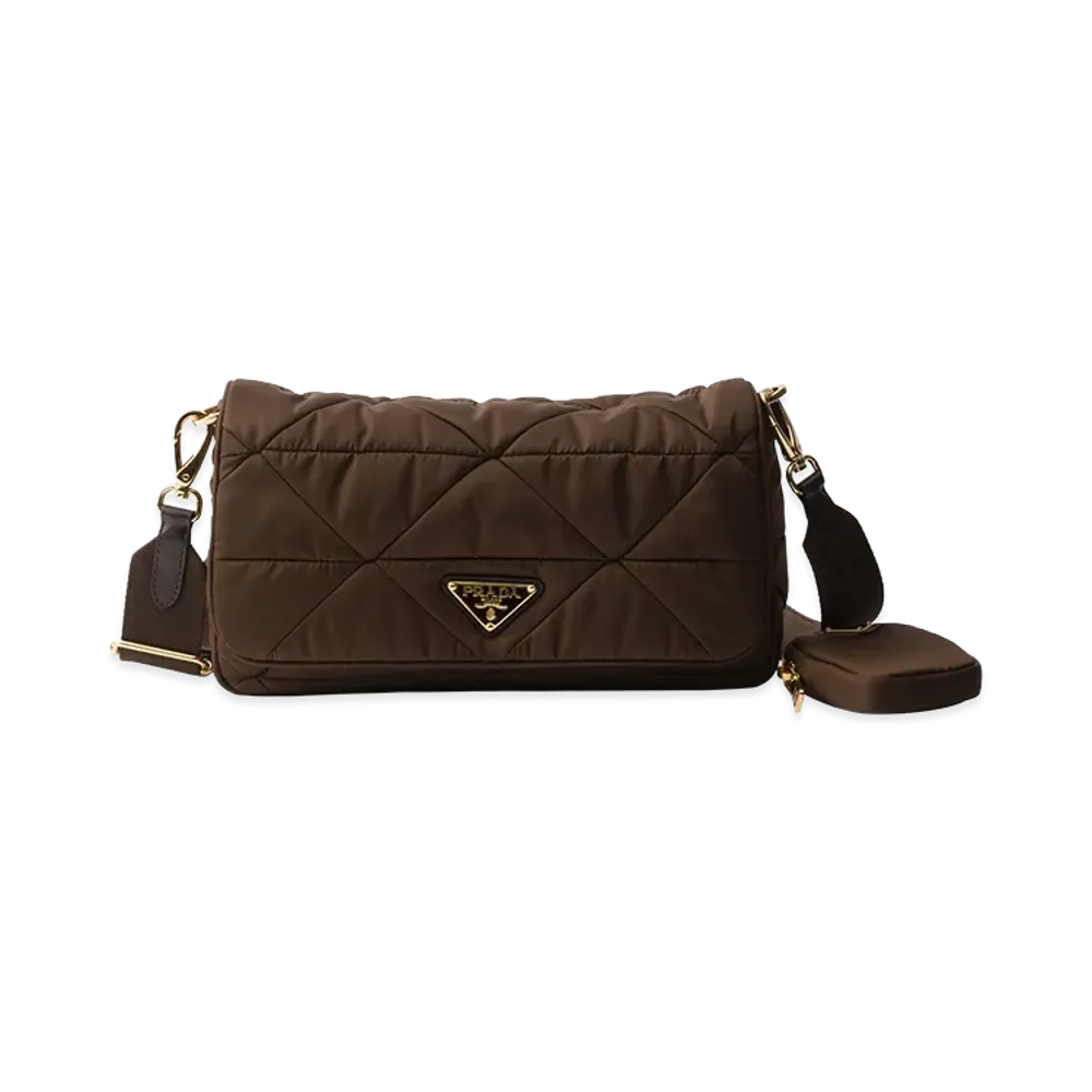 PRADA Padded Re-Nylon Shoulder Bag "Burnt Brown"