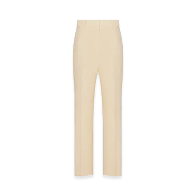 Dior Women's Straight-Cut Pants Wool Silk "Ecru"