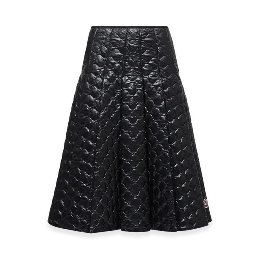 MONCLER Square-Quilted Padded Midi Skirt "Black"