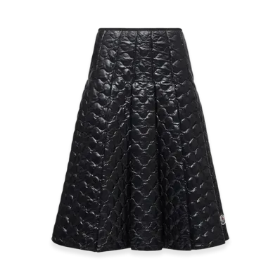 MONCLER Square-Quilted Padded Midi Skirt "Black"