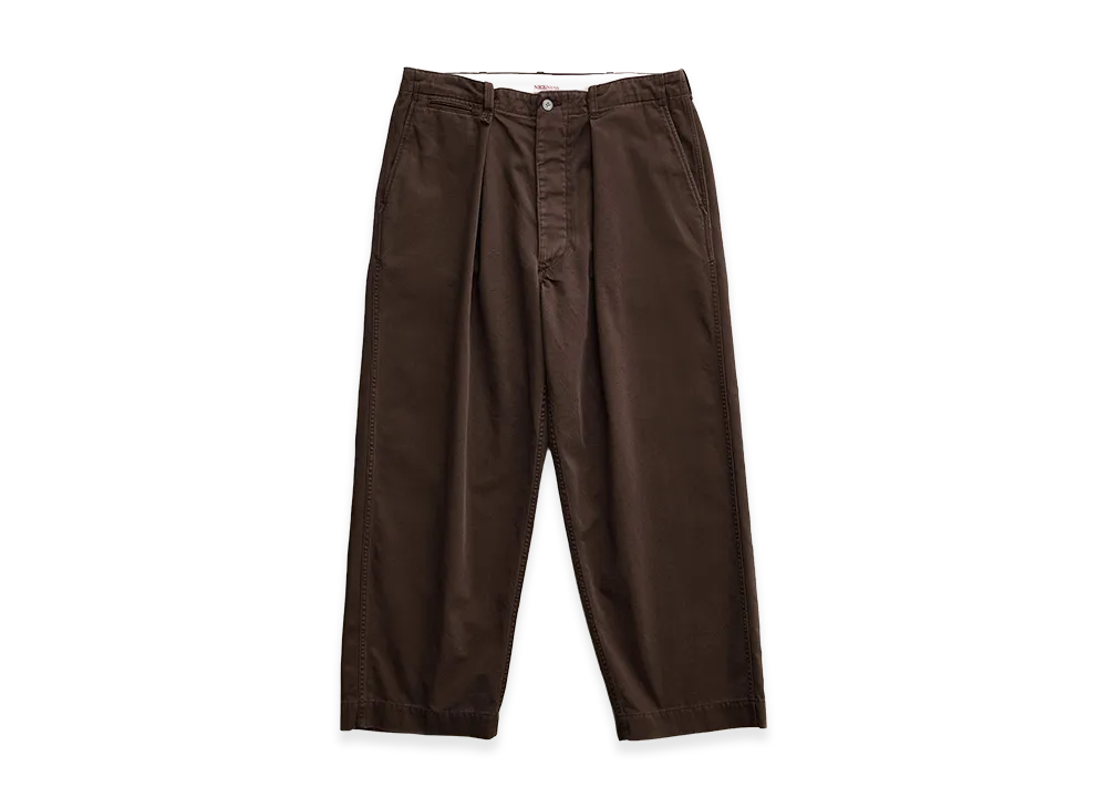 NICENESS Albarn Aged-Effect Resized Chino Trousers "Brown"