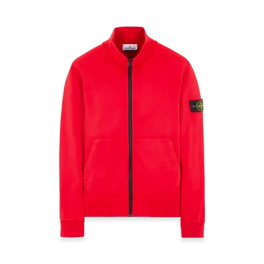 Stone Island 64351 Cotton Fleece Garment Dyed Track Top - 24SS "Red"