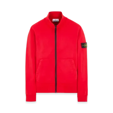Stone Island 64351 Cotton Fleece Garment Dyed Track Top - 24SS "Red"