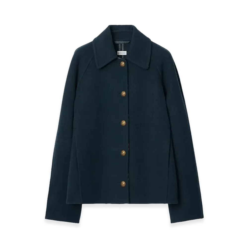 Burberry Women's Wool Barn Jacket "Pilot Blue"