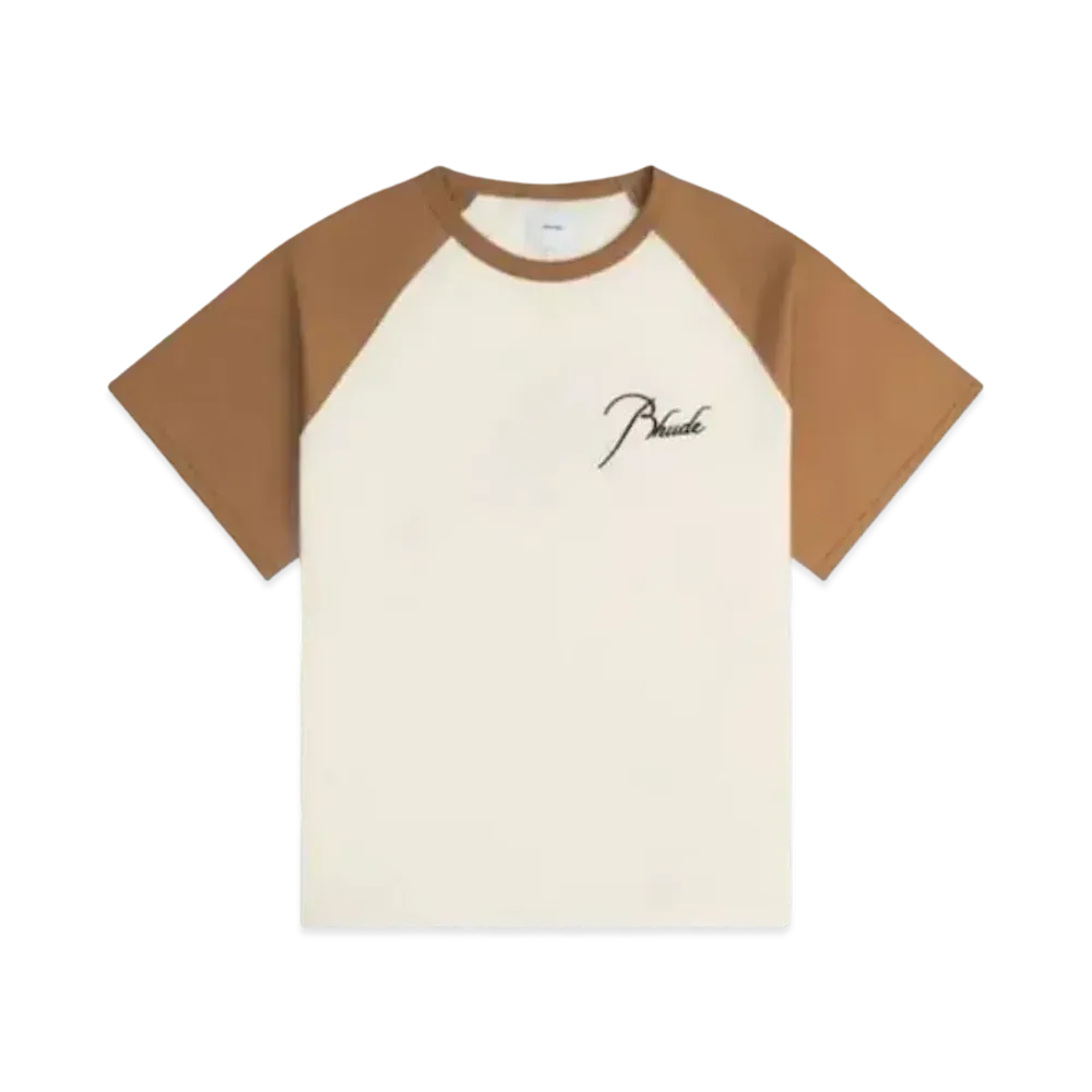 RHUDE Raglan Logo Tee "Tan White"