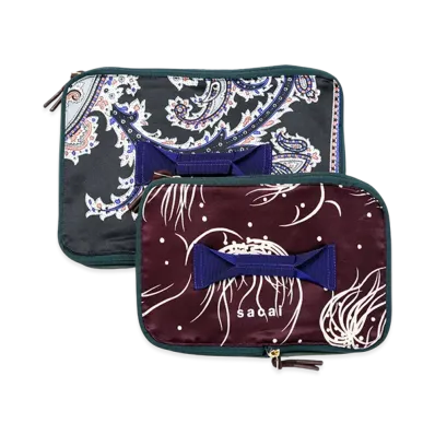 sacai Zantan Travel Pouch Set "Black/Bordeaux"