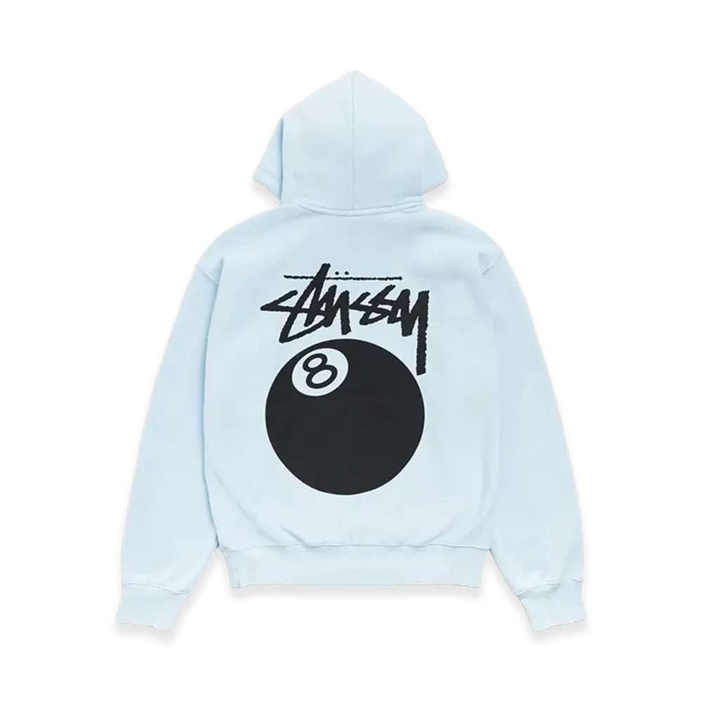 Stussy 8 Ball Hoodie Garment Dyed "Sky Blue"
