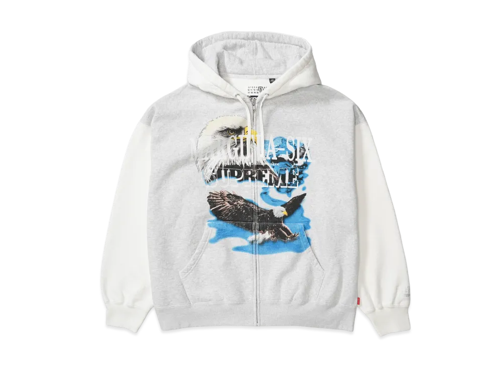 Supreme x MM6 Maison Margiela Eagle Zip Up Hooded Sweatshirt "Ash Grey"