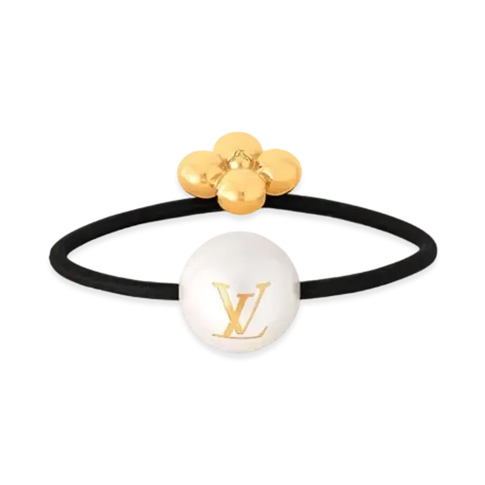 Louis Vuitton Louisa Pearlygram Scrunchy "Gold"