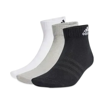 adidas Thin Lightweight Ankle Socks 3 Pairs "Medium Grey Heather/White/Black"