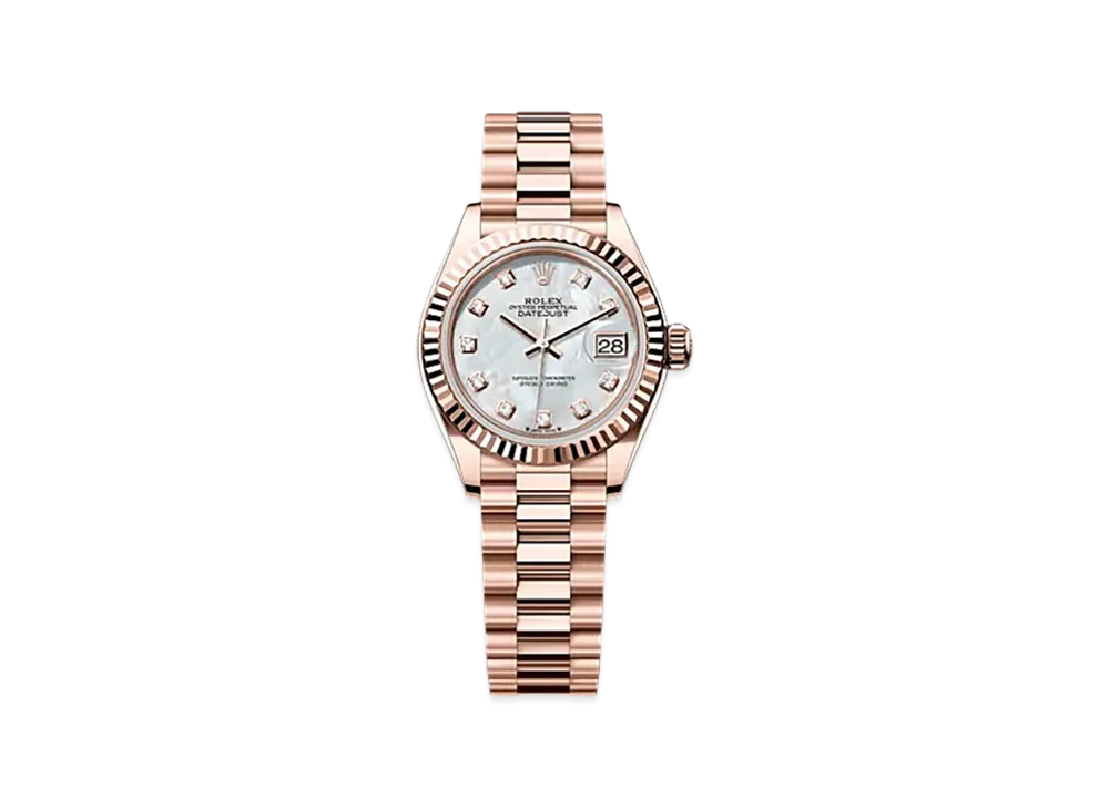 ROLEX Lady-Datejust 28mm Everose Gold 279175 "White Mother-of-Pearl"