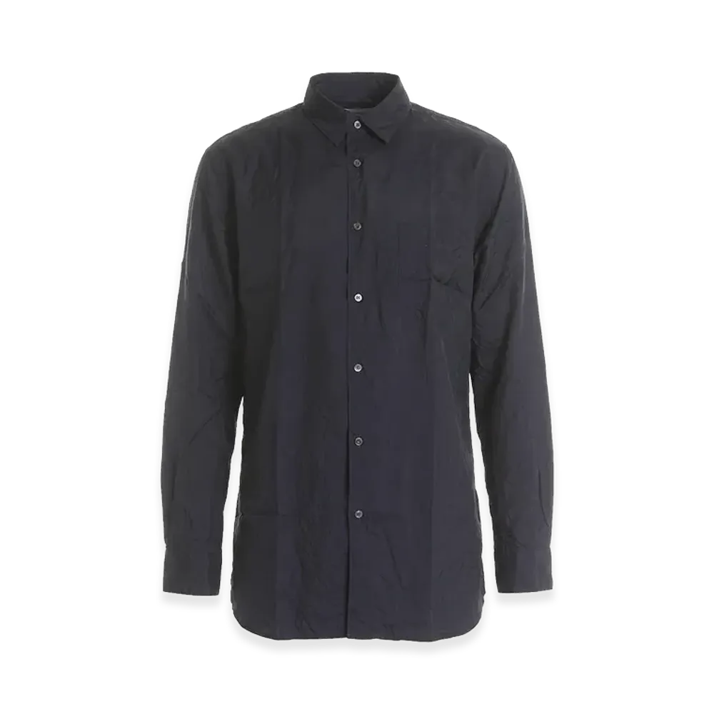 COMME des GARCONS SHIRT Wrinkled Shirt In Cupro "Black"