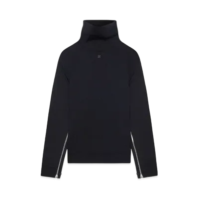 Courreges Oversized Mockneck Knit Sweater "Black"