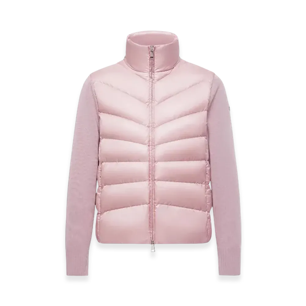 MONCLER Padded Wool Cardigan "Pink"